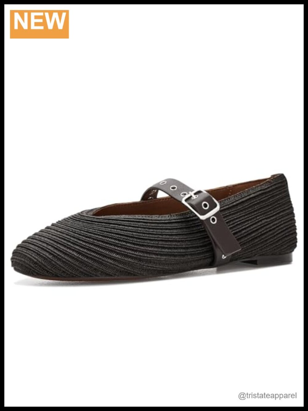 Raffia Leather Mary Jane Flat Round Toe Pull-On Formal Shoe